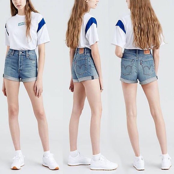 Levi's Pants - Levi's Wedgie Fit High Waist Denim Jean Shorts